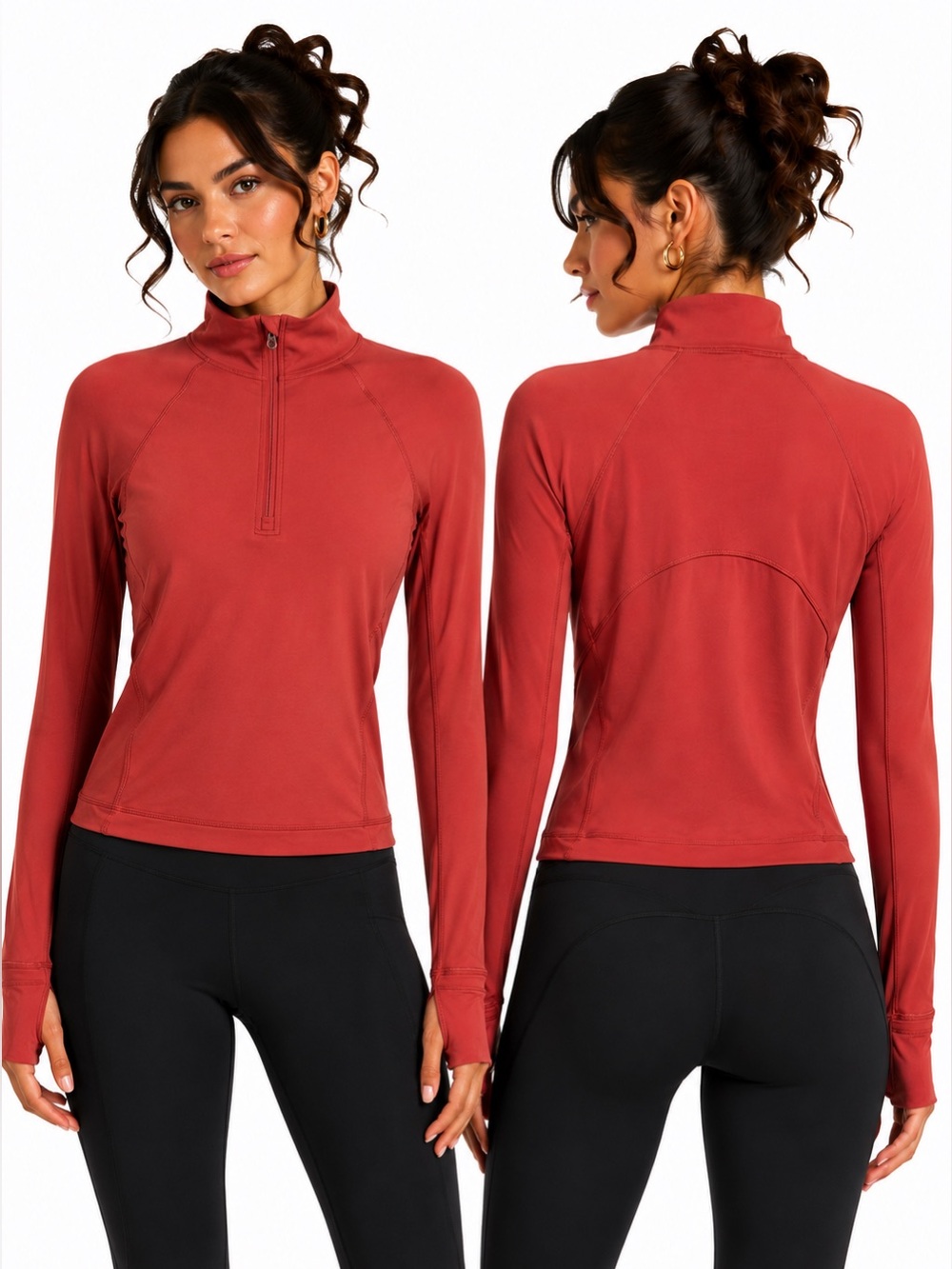 Lululemon Always Alert 1/2 Zip Magma Long Sleeve Run Top 10